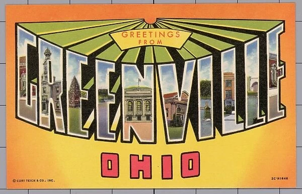 Greeting Card from Greenville, Ohio. ca. 1952, Greenville, Ohio, USA, Greeting Card from Greenville, Ohio