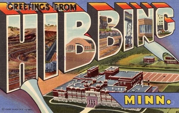 Greeting Card from Hibbing, Minnesota. ca. 1946, Hibbing, Minnesota, USA, Greeting Card from Hibbing, Minnesota