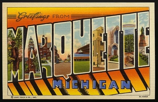 Greeting Card from Marquette, Michigan. ca. 1939, Marquette, Michigan, USA, Greeting Card from Marquette, Michigan