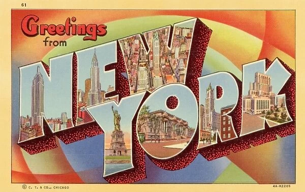 Greeting Card from New York. ca. 1934, New York, USA, Greeting Card from New York