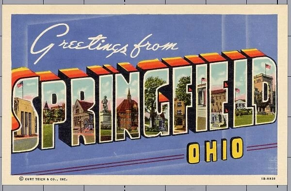 Greeting Card from Springfield, Ohio. ca. 1941, Springfield, Ohio, USA, Greeting Card from Springfield, Ohio