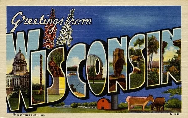 Greeting Card from Wisconsin. ca. 1939, Wisconsin, USA, Greeting Card from Wisconsin