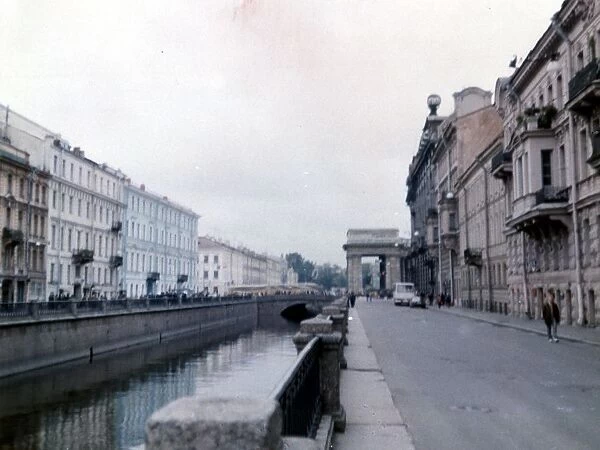 Griboyedov canal in leningrad near kazan cathedral (background, right), 1989