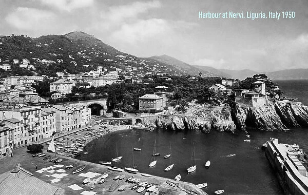 H 05036. harbour, nervi, genova, liguria, italy 1950