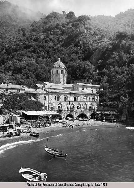 H 05556. abbey of San Fruttuoso of Capodimonte, camogli, liguria, italy, 1950