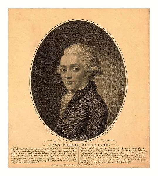 Half-length Portrait Of French Balloonist Jean-pierre Blanchard. 1785