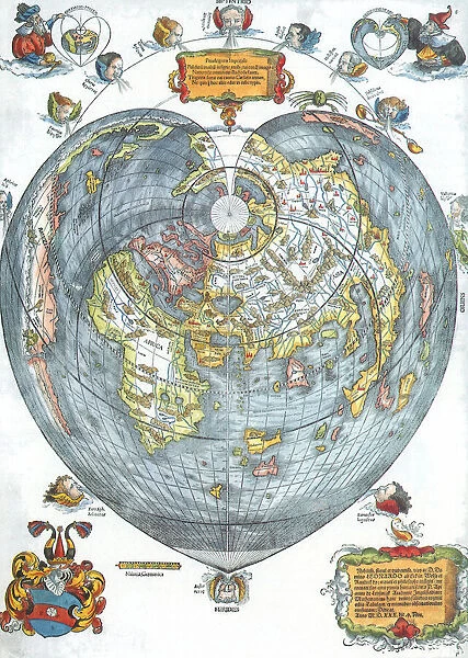 Heart-Shaped World Map 1530