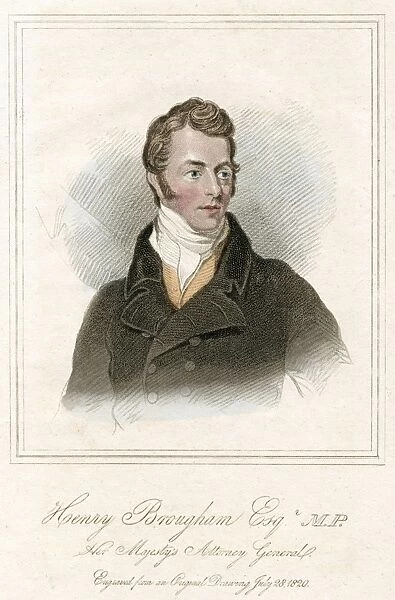 Henry Peter Brougham (1778-1868) 1st Baron Brougham and Vaux. Scottish lawyer and politician