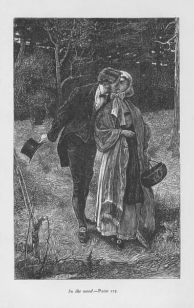 Hetty Sorrel, beloved of Adam Bede, meeting the young squire Arthur Donnithorne in the woods