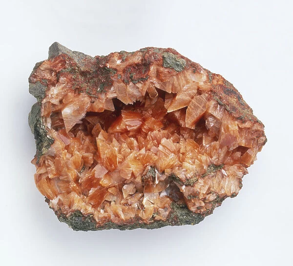 Heulandite in rock groundmass, close-up