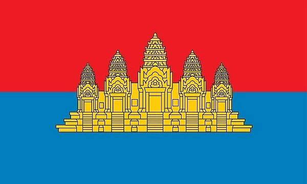 Historical flag of Cambodia, a country in Southeast Asia, from 1979 to 1992