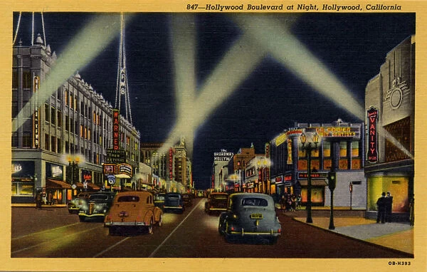 Holly Boulevard at Night, Hollywood, CA