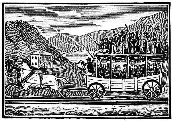 Horse-drawn carriage on the Baltimore and Ohio Railroad (1830-1835)