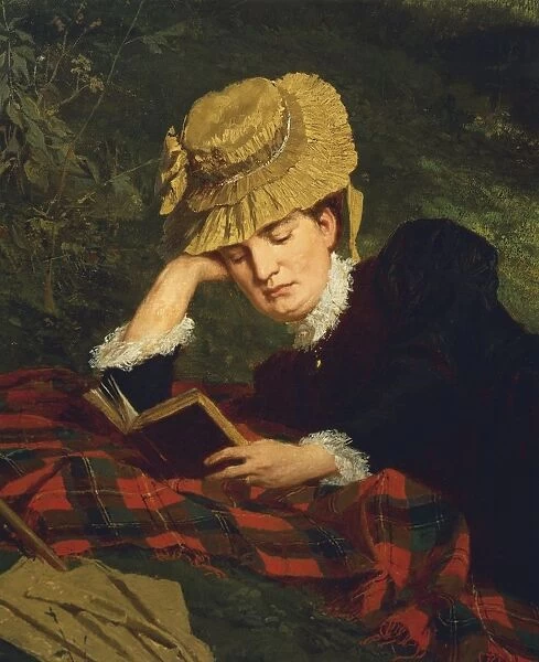 Hungary, Budapest, The Reader, 1875, oil on canvas, detail