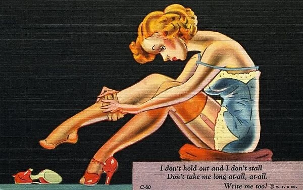 I Don t Hold Out and I Don t Stall, Don t Take Me Long At-All, At-All Postcard. ca. 1940, I Don t Hold Out and I Don t Stall, Don t Take Me Long At-All, At-All Postcard