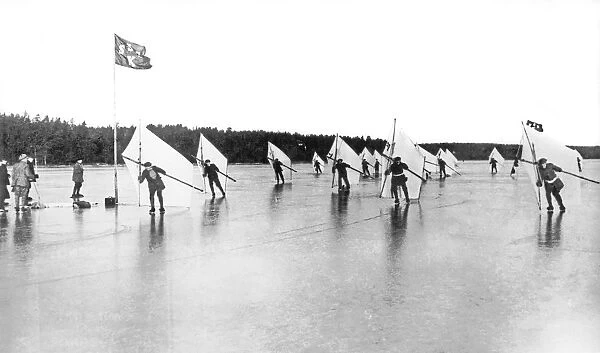 Ice Sail Race In Sweden