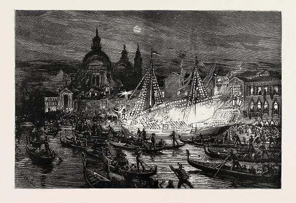 Illumination of the Grand Canal, Venice, in Honour of the Launch of the New Ironclad