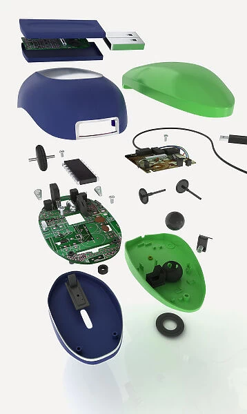 Inside parts of mechanical mouse and optical mouse