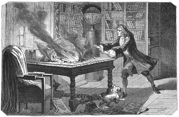 Isaac Newton (1642-1727) English scientist and mathematician. Reflecting telescope