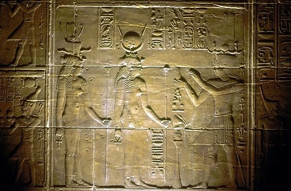 Isis (centre), sister and wife of Osiris, principal goddess of Egyptian pantheon