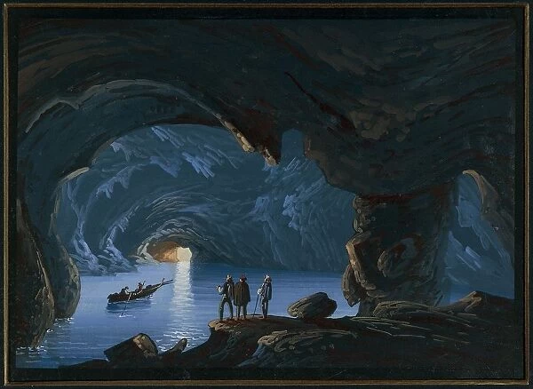 Island of Capri, the Blue Grotto, 19th Century, gouache