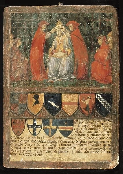 Italy, Bicchernas panel with the crowning of Pope Niccolo V