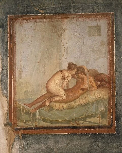 Italy, Campania Region, Naples Province, Pompei, House of Cnetenary, Erotic fresco