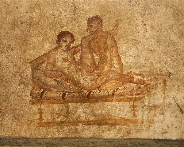 Italy, Campania Region, Naples Province, Pompei, House of Vettii, Erotic fresco