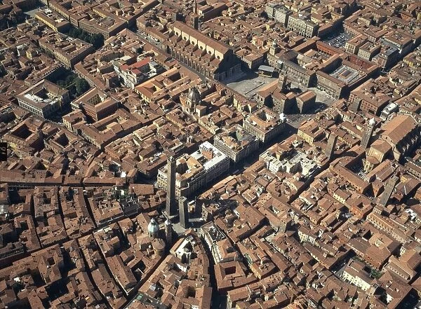 Italy, Emilia Romagna Region, Bolognia, Aerial view of city