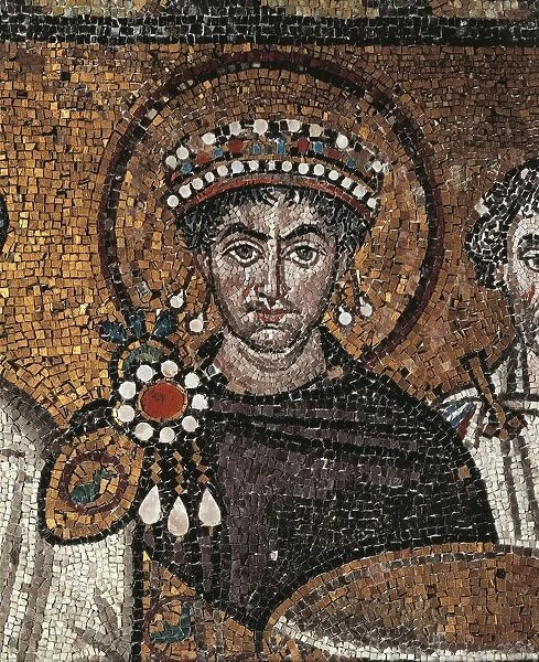 Italy, Emilia Romagna Region, Ravenna Province, Ravenna Basilica of San Vitale, detail of mosaic