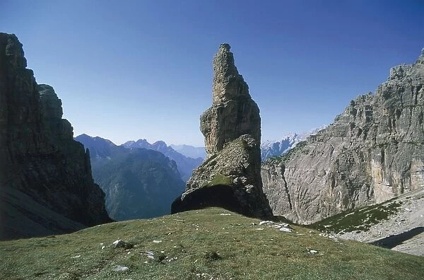 Italy, Friuli-Venezia Giulia Region, Friulan Dolomites Regional Natural Park, The bell tower of Montanaia Valley