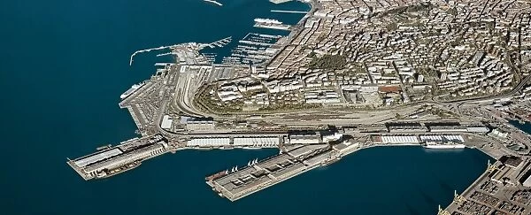 Italy, Friuli Venezia Giulia Region, Trieste, New Free Port (Porto Franco Nuovo), aerial view