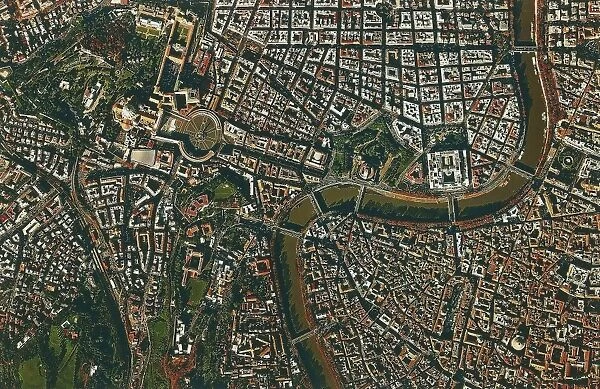 Italy, Lazio Region, Aerial view of Rome and Vatican city