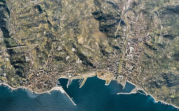 Italy, Liguria Region, Imperia, aerial view