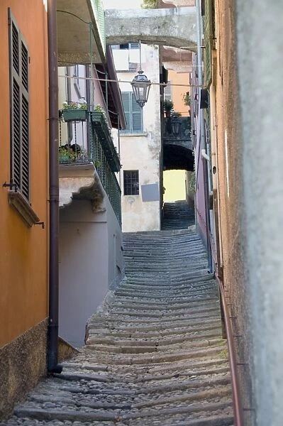 Italy, Lombardy, Lake Como, Varenna, narrow streets