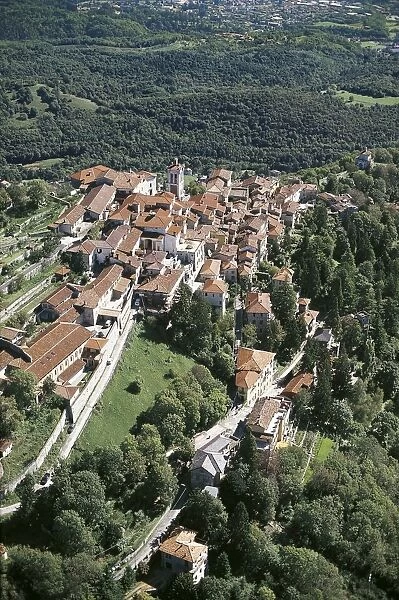 Italy, Lombardy Region, Varese, Sacro Monte, Aerial view