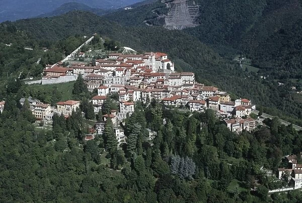 Italy, Lombardy, Varese, Sacro Monte, Aerial view