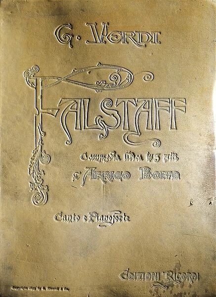 Italy, Milan, Cover of opera Falstaff by Giuseppe Verdi (1813-1901)