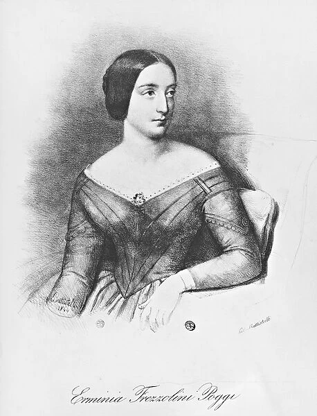 Italy, Milan, Italian soprano Erminia Frezzolini wife of tenor Antonio Poggi (1818 - 1884)