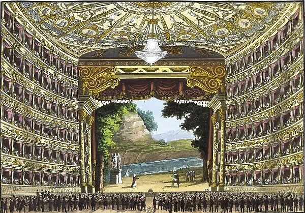 Italy, Milan, Opera performance at Teatro alla Scala, 19th century