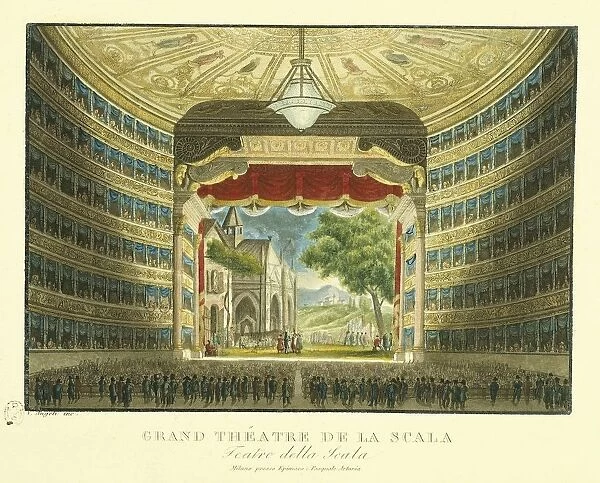 Italy, Milan, Opera at Teatro La Scala, early 1800s