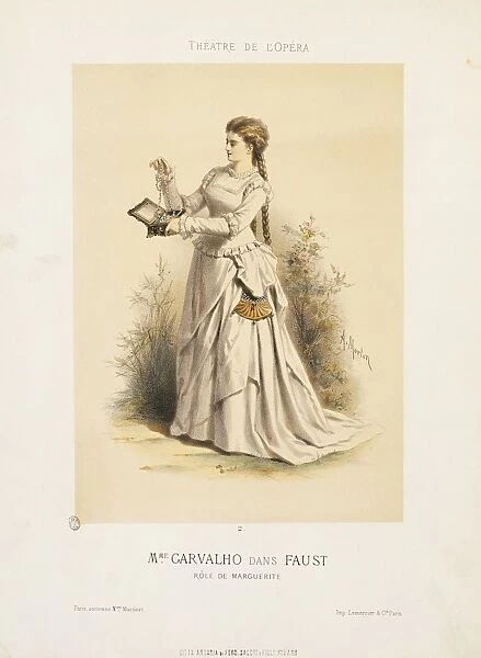 Italy, Milan, Soprano Marie Caroline Carvalho as Marguerite in Faust at premiere in Paris at Theatre-Lyrique on March 19, 1859