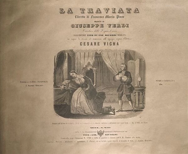 Italy, Milan, Title page of La Traviata by Giuseppe Verdi (1813-1901)