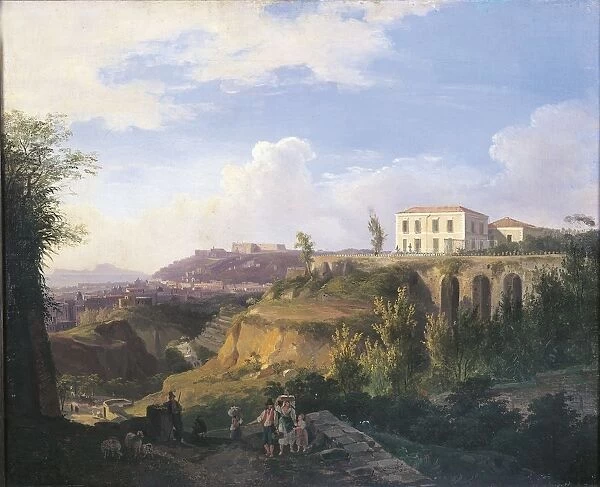Italy, Naples, View of Villa Ruffo homestead in Capodimonte by Salvatore Fergola, oil on canvas, 1826