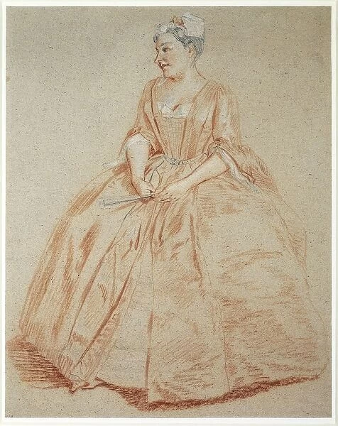 Italy, portrait of Italian soprano, Francesca Cuzzoni, drawing