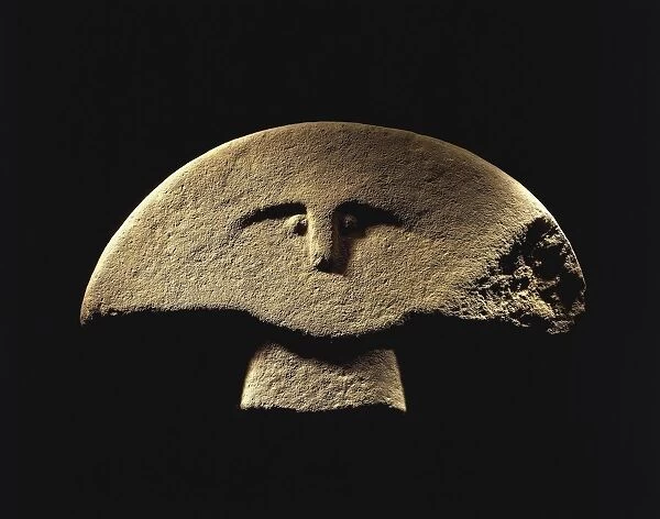 Italy, Prehistory, Head of stele-statue of Malgrate type, From Verrucola (Liguria Region)