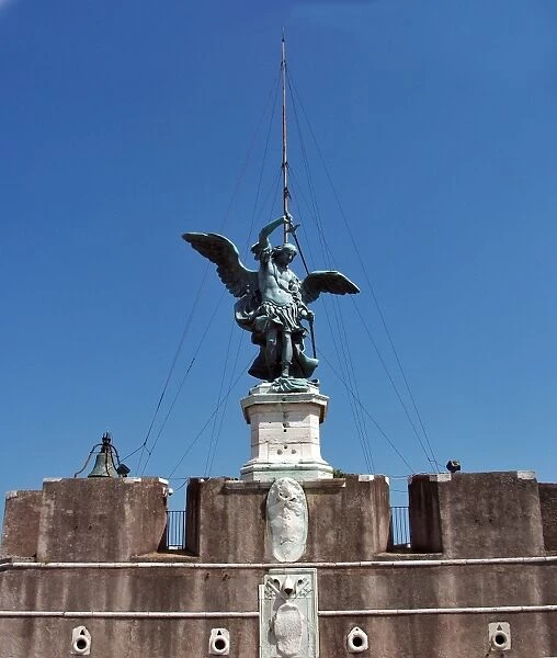 Italy, Rome, Bronze statue of Archangel Michael