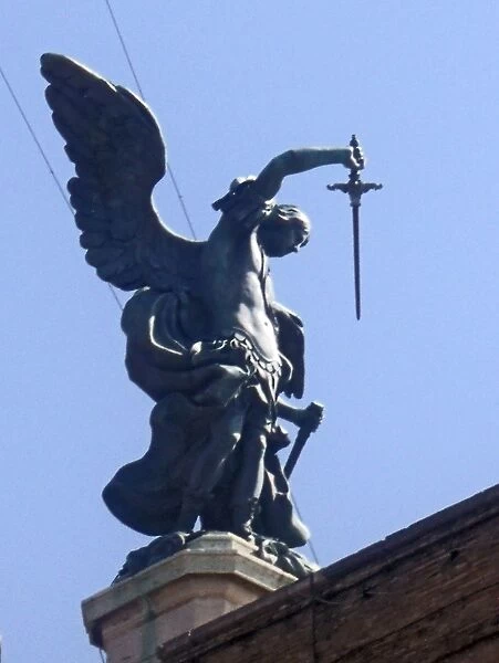 Italy, Rome, Bronze statue of Archangel Michael