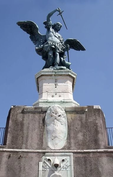 Italy, Rome. Bronze statue of Archangel Michael