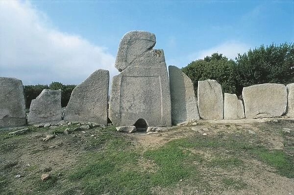 Italy, Sardinia Region, Arzachena, province of Olbia-Tempio, Li Longhi Giants tomb, monolithic stele